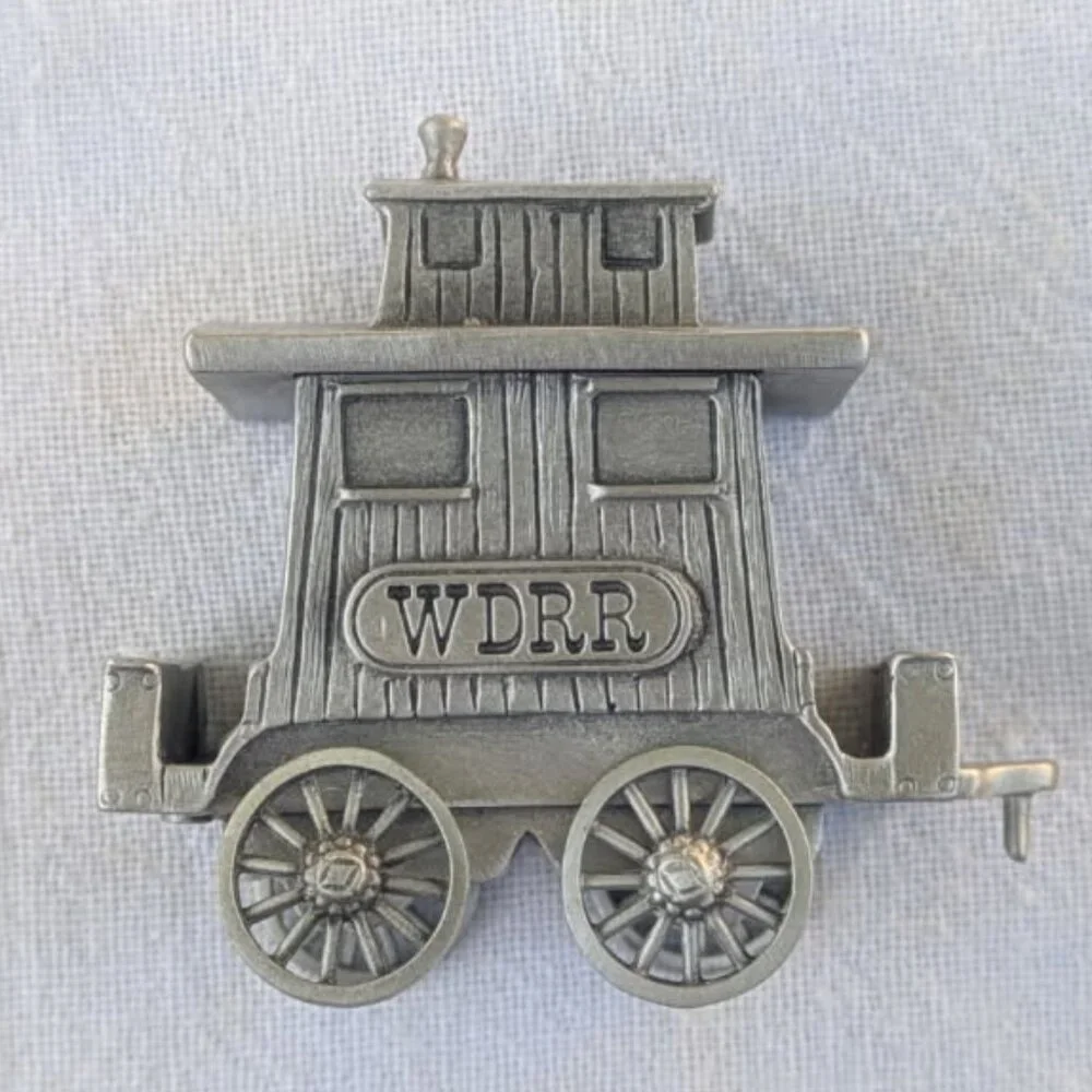 Walt Disney Railroad WDRR Pewter Train Engine and Caboose Set of 2